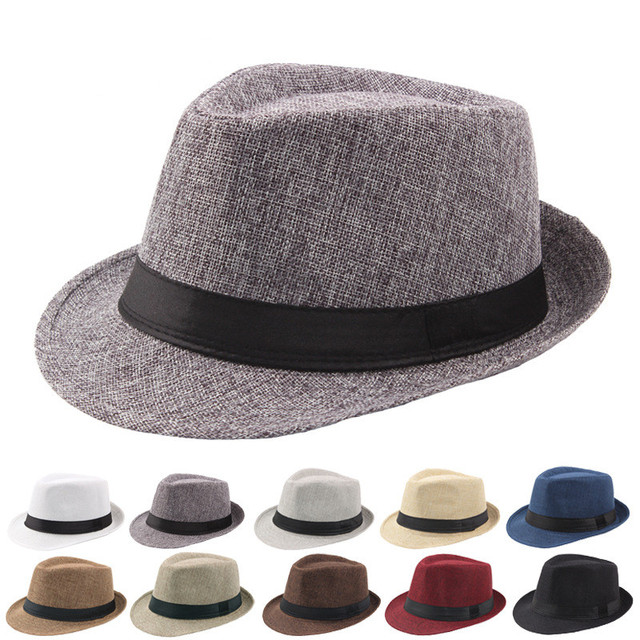 Męski kapelusz Fedora Top Jazz Plaid Hat w klasycznej wersji - nowa kolekcja wiosna-lato 2020 - tanie ubrania i akcesoria