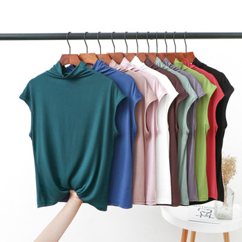Koszula damska modalna bez rękawów w nowym stylu: jednolity kolor 2021