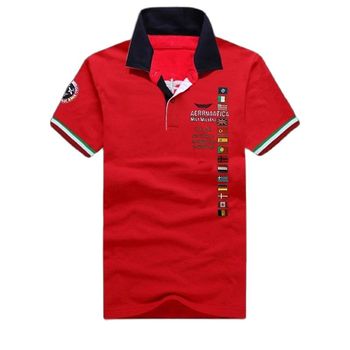Męska koszulka Polo haftowana - letnia bawełna, krótki rękaw - rozmiary Plus XXL-8XL