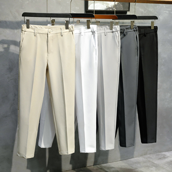 Cienkie zwężane spodnie marynarskie męskie znanej brytyjskiej marki, dorywczo w wersji Plus rozmiar 42