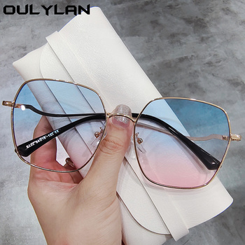 Okulary przeciwsłoneczne damskie metalowe z odcieniami gradientowymi i lustrem UV400