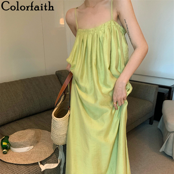 Kolorowa sukienka letnia oversize z odkrytymi plecami dla kobiet w stylu vintage - DR7039