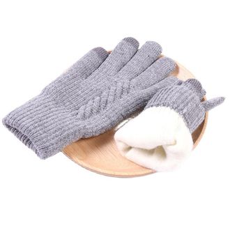 Mężczyźni zimowe rękawiczki z ekranem dotykowym, dwuwarstwowe, miękkie, wełniane