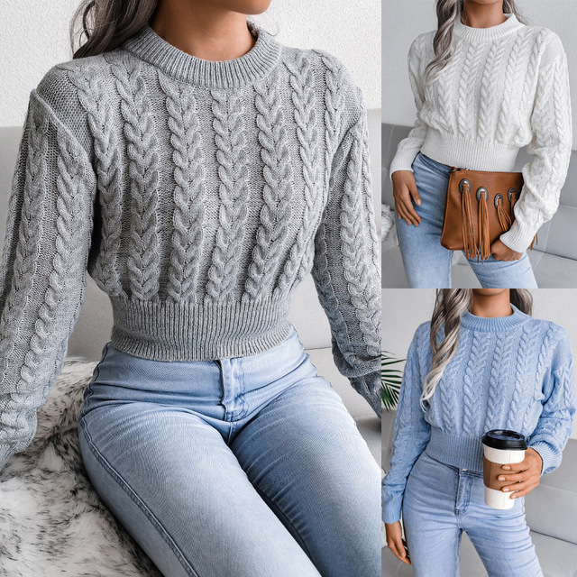 2021 Sweter z Kolekcji Zimowej - Wygodne Połączenie Stylu Młodzieżowego i Uniwersyteckiego z Długimi Rękawami - Wysokiej Jakości Sweter W Kolorze Jednolitym - Streatwear - Damska Moda - tanie ubrania i akcesoria
