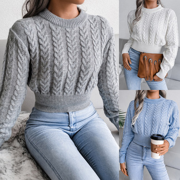 2021 Sweter z Kolekcji Zimowej - Wygodne Połączenie Stylu Młodzieżowego i Uniwersyteckiego z Długimi Rękawami - Wysokiej Jakości Sweter W Kolorze Jednolitym - Streatwear - Damska Moda