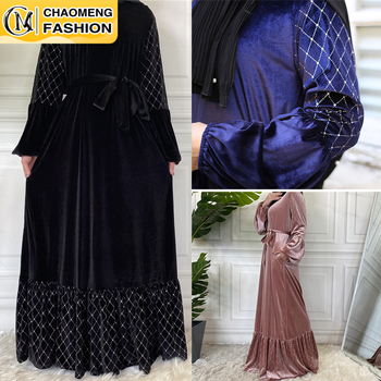 Moda muzułmańska: Zimowa/jesienna sukienka Maxi z długim rękawem - Bliski Wschód, turcja, Ramadan, dubaj